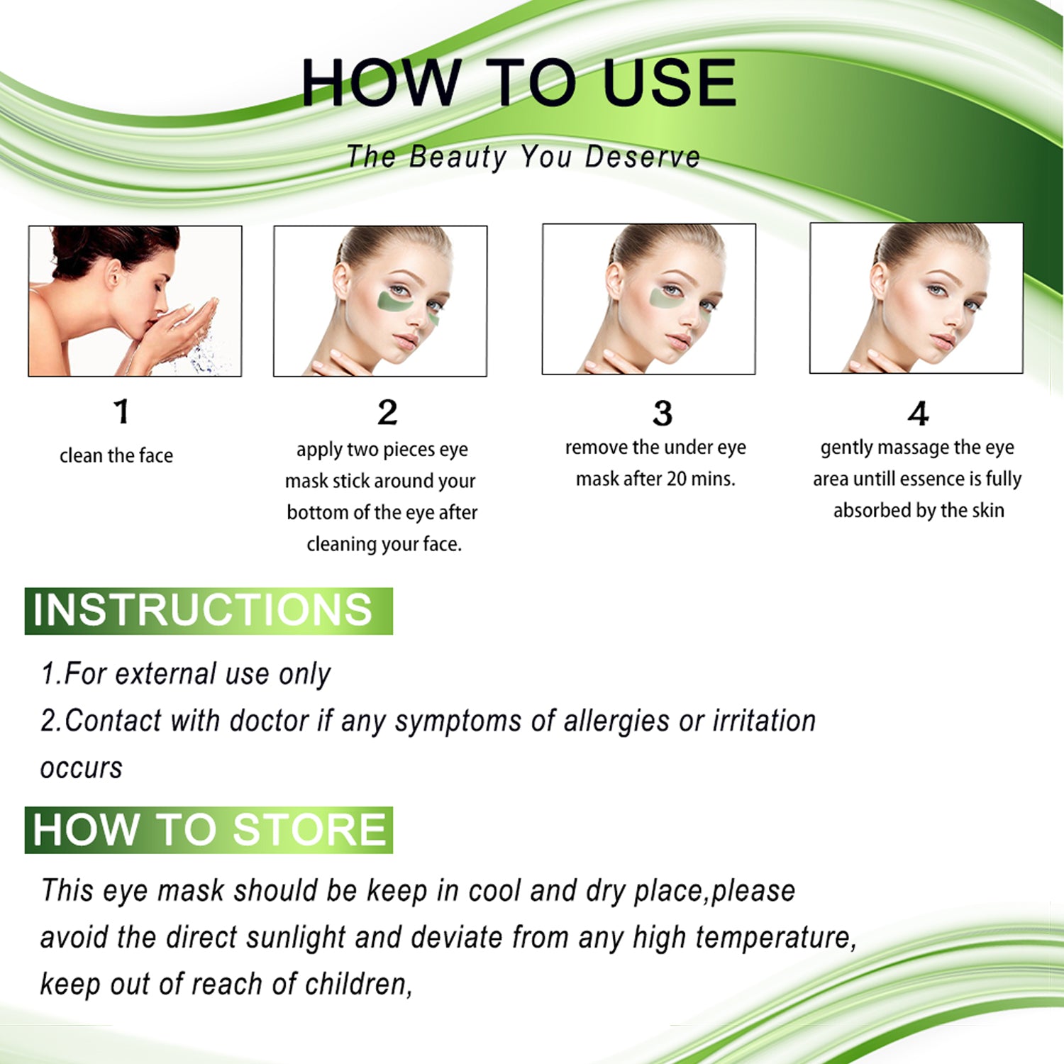 Chlorella Collagen Eye Mask Natural Ingredients 60PCS