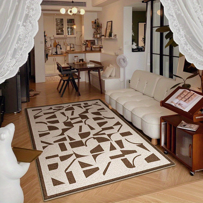 Extra Large Shaggy Area Rug Geometric Pattern Cashmere Fluffy Rug
