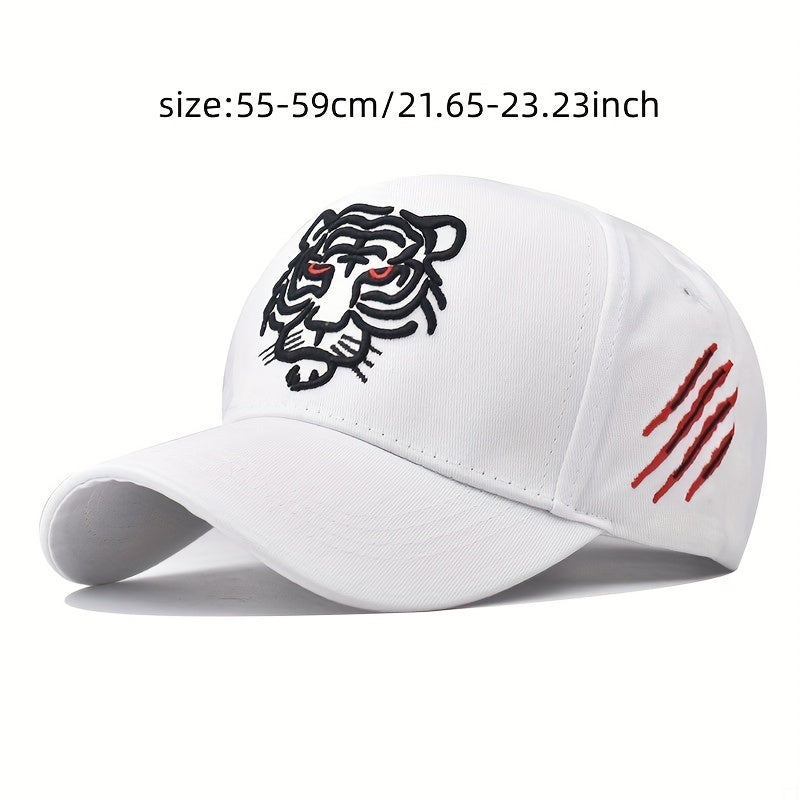 Tiger Embroidered Baseball Cap Hip Hop Unisex Sun Hat Adjustable