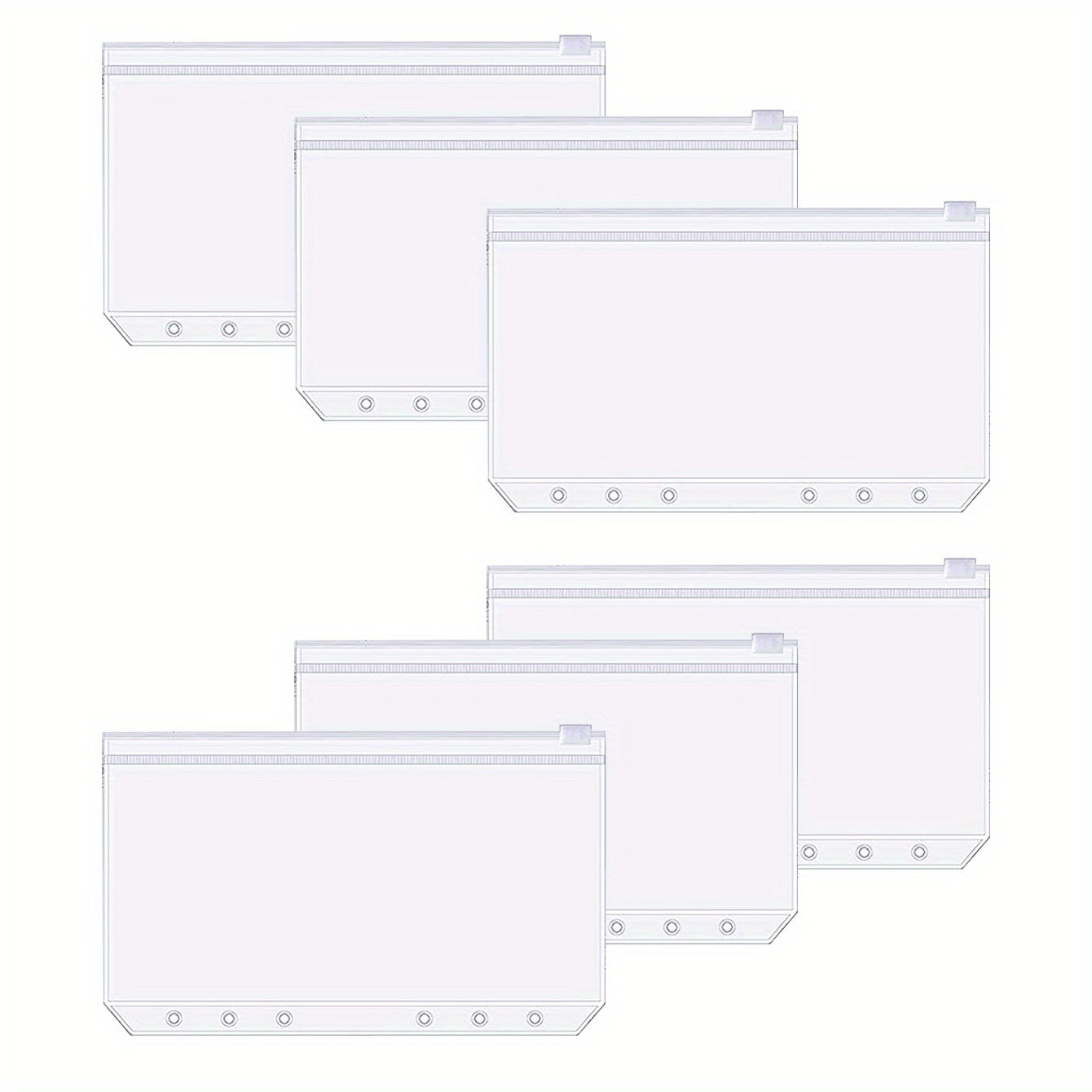 A6 Zipper Bag Set, 8x6, 6x6 & 12x6 hole, Binder Organizer