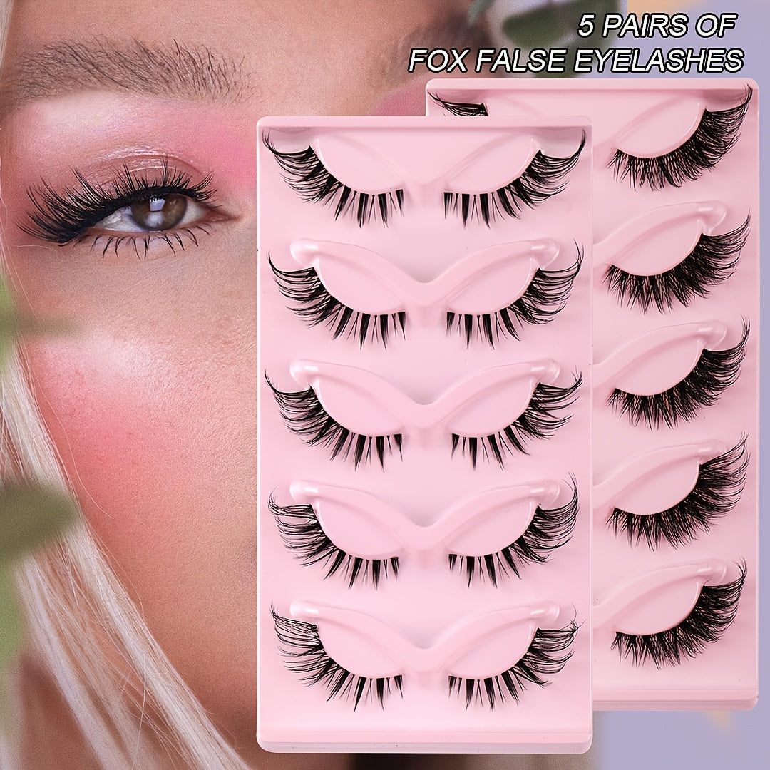 Cat Eye Lashes Natural Volume Thick Curly Manga Winged False Eyelashes