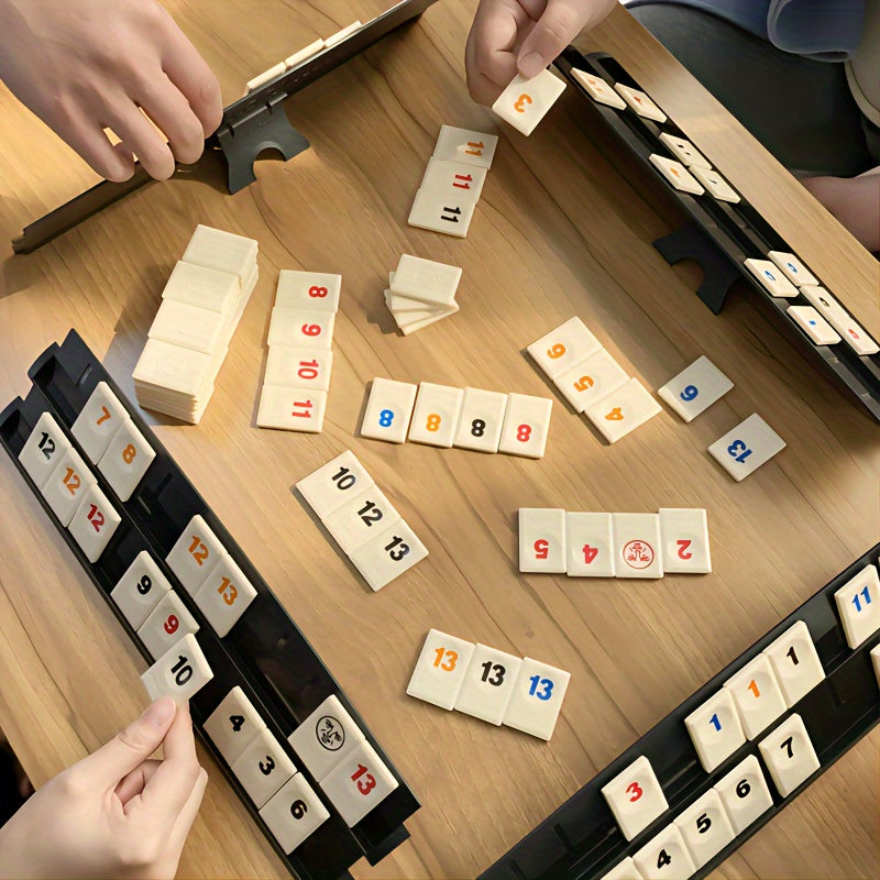 Rummy Tile Board Game with Racks in Travel Bag