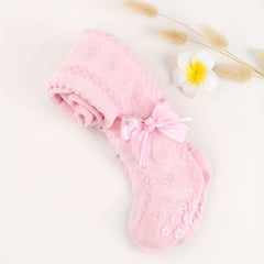 Girl's Non-slip Pantyhose with Bow Decoration