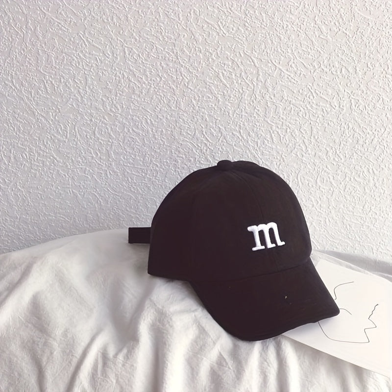 Kids Letter M Embroidery Baseball Cap Sun Protection Sunshade Hat