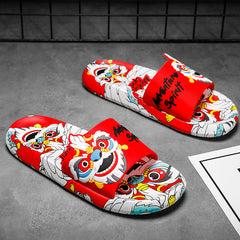 Men's Lion Cloud Slides Non Slip Slippers Indoor Outdoor Shower Shoes