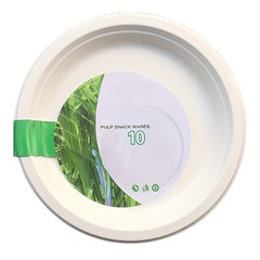 10pcs Bagasse Plates Eco Friendly Biodegradable Paper Plates