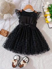 Toddler Girls Polka Dot Tutu Princess Dress Stitching Tulle Dress