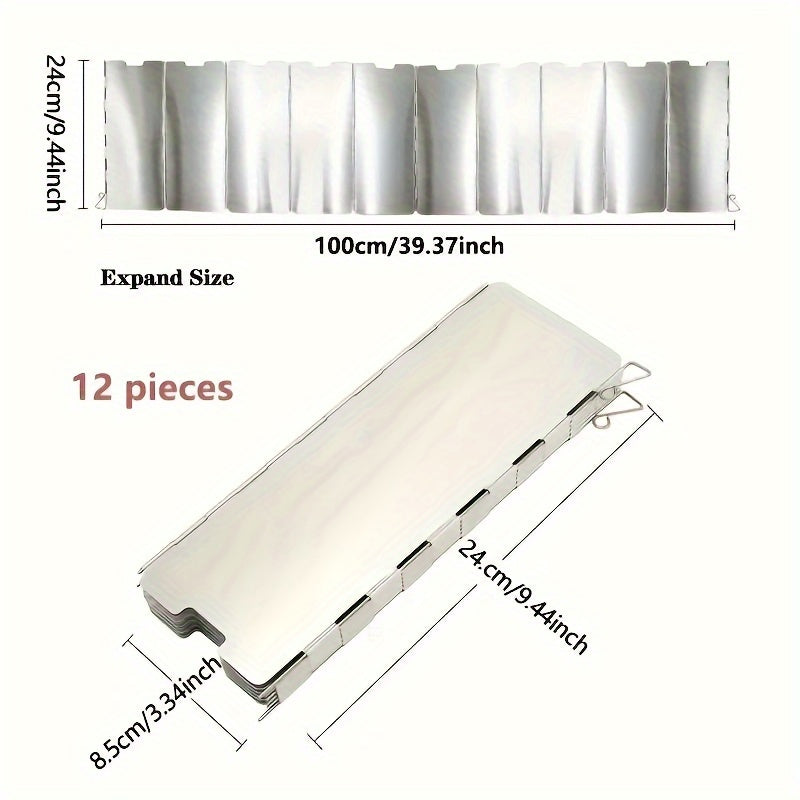 10 Plates Camping Stove Windscreen Windproof Folding Pot Windshield