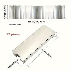 10 Plates Camping Stove Windscreen Windproof Folding Pot Windshield