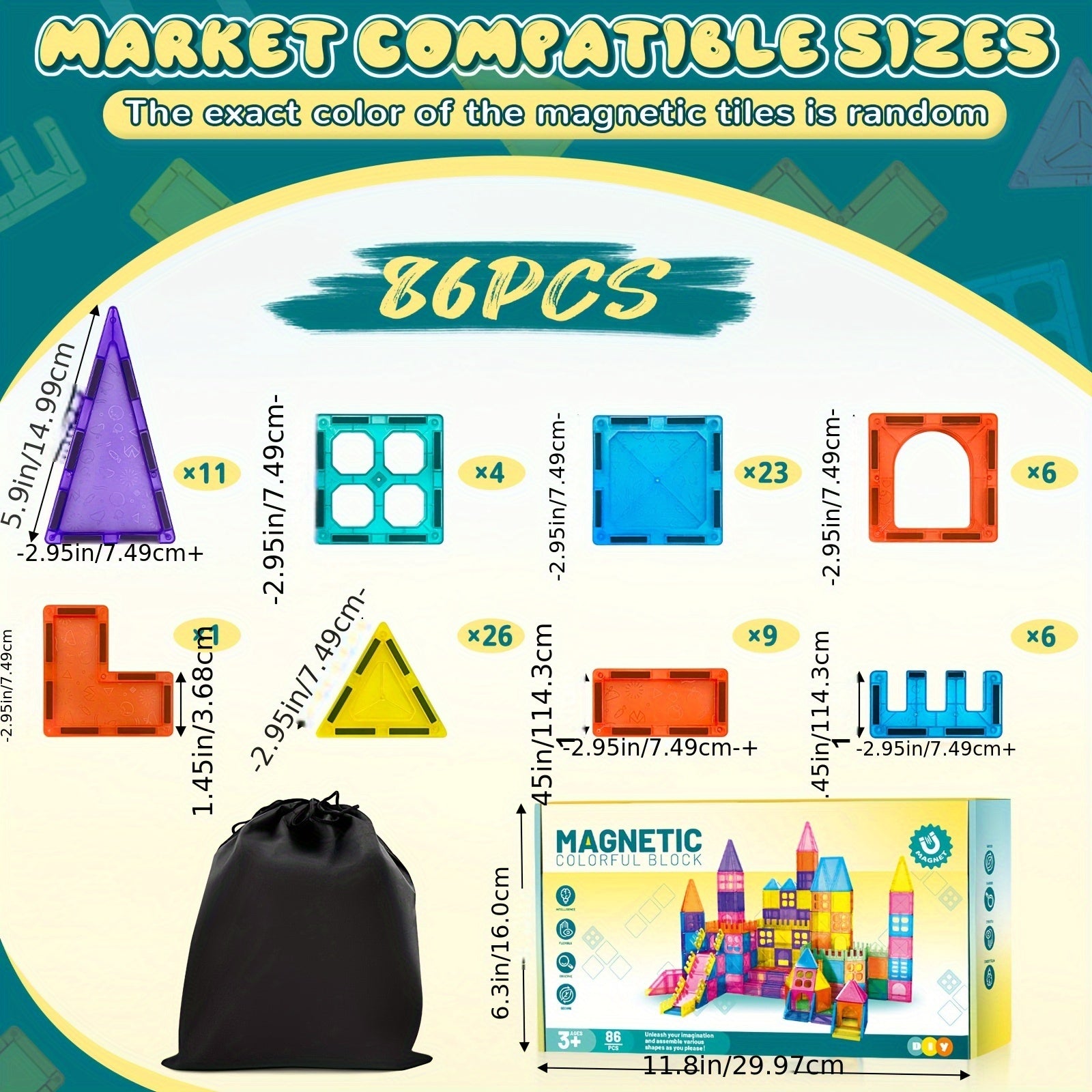 86pcs 3D Shape & Block Building Set Children's Gift