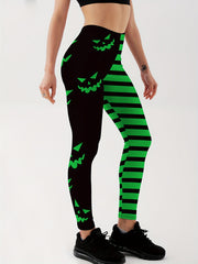 Pumpkin Ghost Print Yoga Pants High Waist Leggings