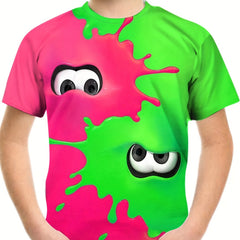 Boy's Funny Cartoon Pattern T shirt for Summer