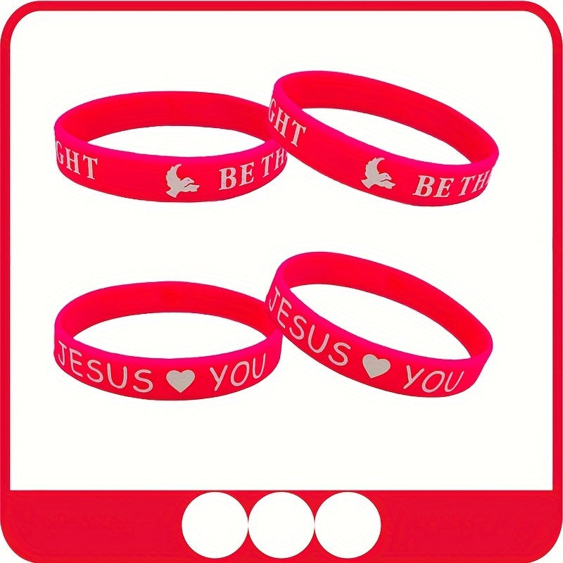 Colorful Pattern Faith Silicone Bracelet Wrist Band