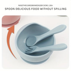 Baby Bowl And Spoon Set Silicone Tableware Children's Bowl With Suction Cup