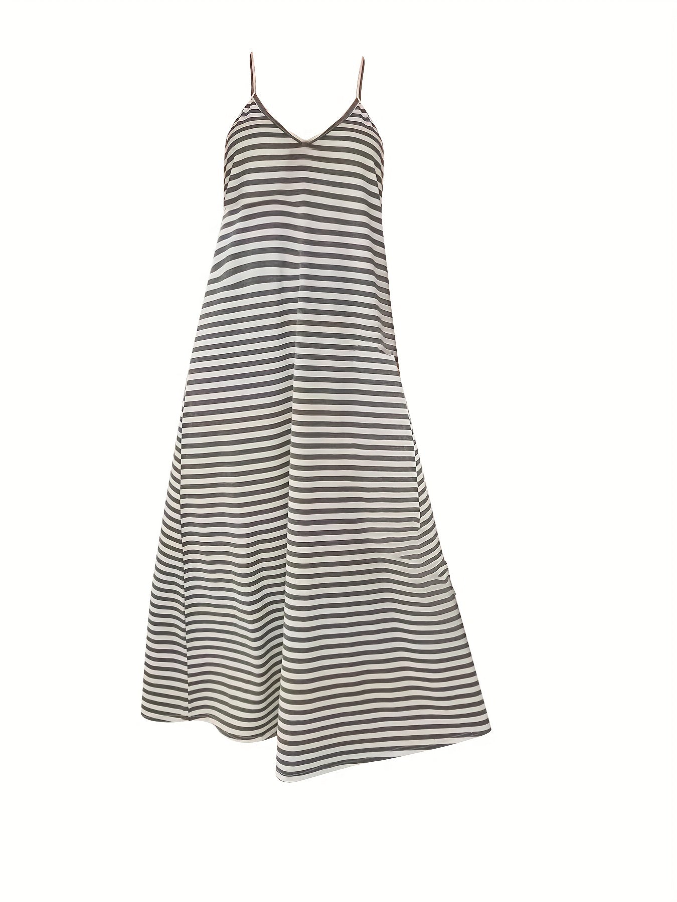 Striped Cami Maxi Sundress Loose Casual Dress for Summer