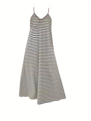 Striped Cami Maxi Sundress Loose Casual Dress for Summer