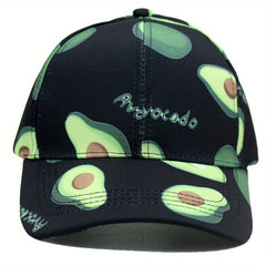 Adjustable Avocado Pattern Sunshade Baseball Cap for Sport