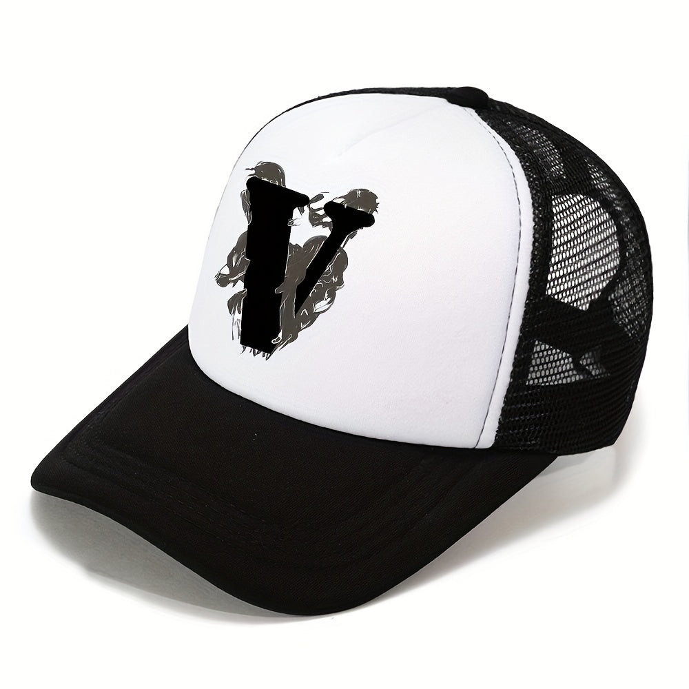 Unisex Sunshade Breathable Baseball Cap with V Embroidery