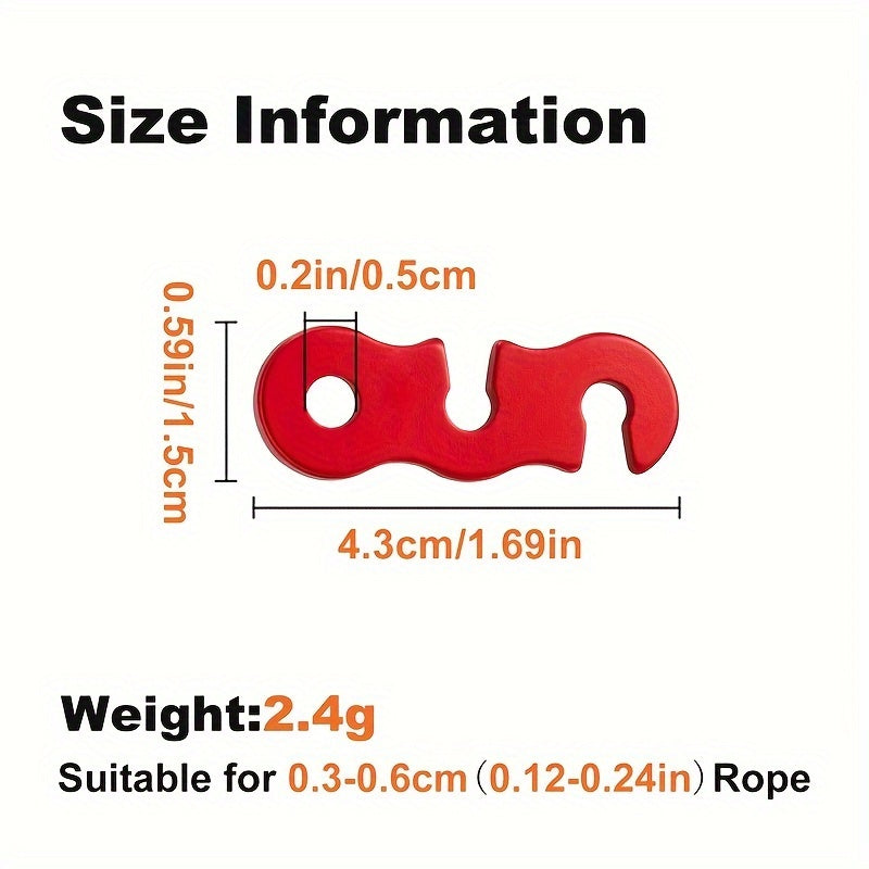 Aluminum Alloy Tent Canopy Pull Rope Buckle Three eye Open Rope Buckle