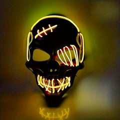 Bright Red Ghost Illuminated Mask for Party