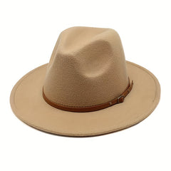 Large Brimmed Woolen Felt Top Hat - Autumn and Winter Jazz Hat