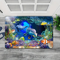 Ocean Themed Area Rug Soft Non-slip Shaggy Floor Carpet Runner