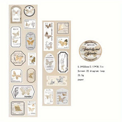 European Style Retro Butterfly Rows Washi Tape 20 Patterns DIY Decorative