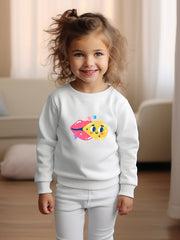Cartoon Lips Graphic Sweatshirt for Kids