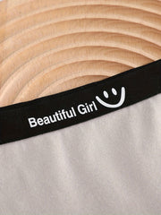3pcs Letter Print Women's Briefs Comfy & Stretchy Panties