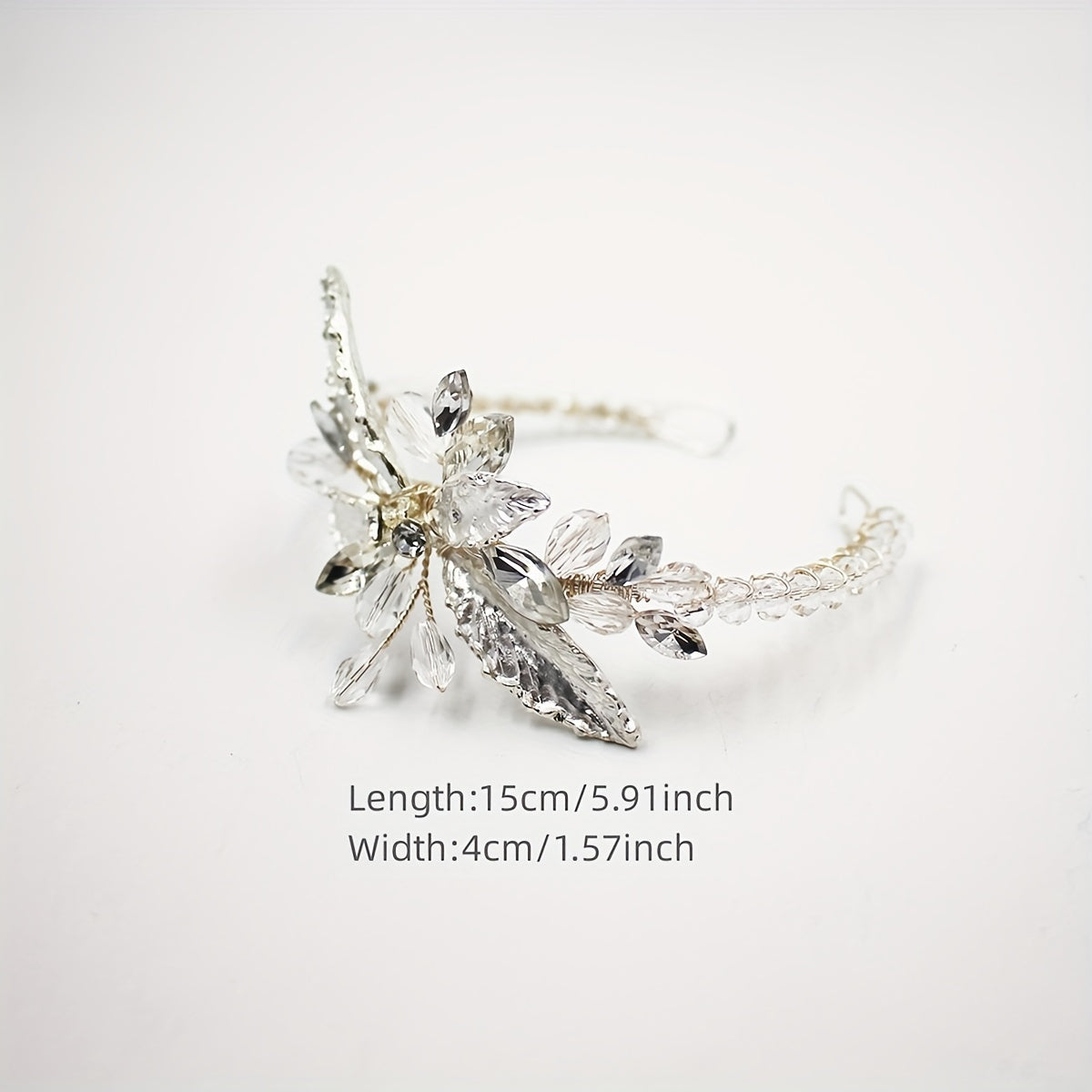 Vintage Crystal Leaf Shape Wristband Alloy Wrist Band Women's Jewelry