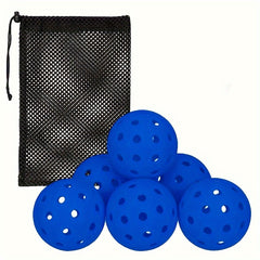 6pcs 40 Hole Pickleball Set with Mesh Bag