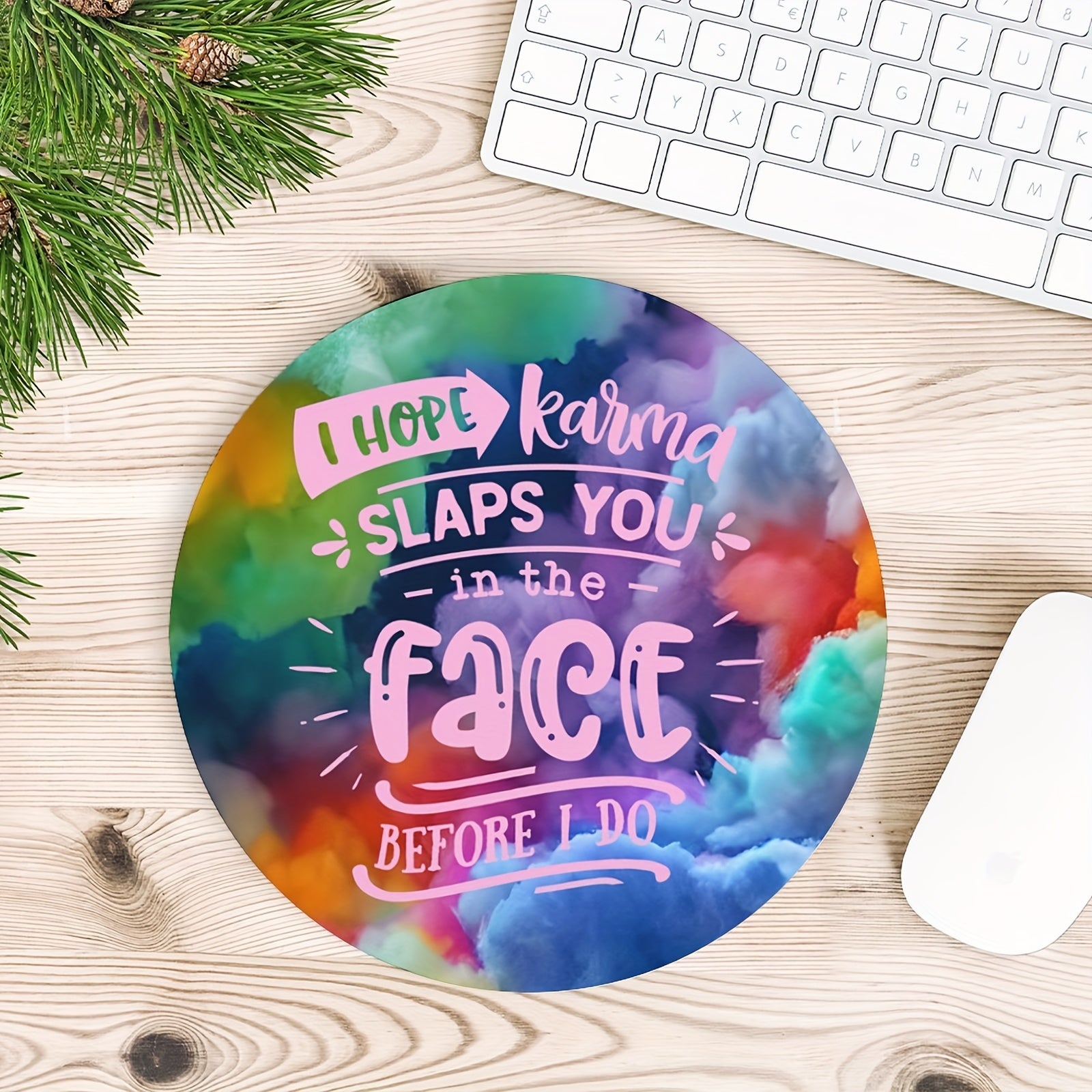 Round Mouse Pad Non Slip Rubber Base Small Size 7 87 X 7 87 X 0 1inch