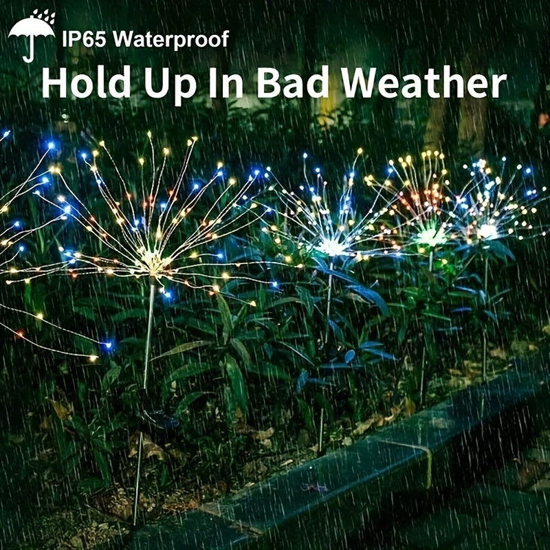 Solar Fireworks Lights 8 Modes Outdoor Waterproof 200 LEDs