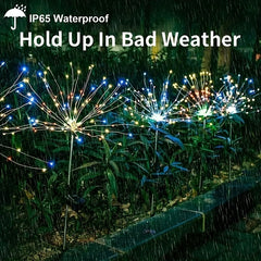 Solar Fireworks Lights 8 Modes Outdoor Waterproof 200 LEDs
