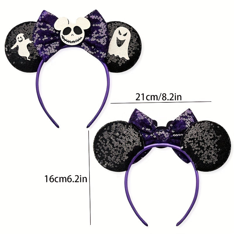 Mouse Ears Headband Bows Glitter Princess Decoration Cosplay Costume Girls