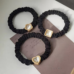 6pcs Opal Vintage Hair Ties High Elastic Hair Rope Flower Head Band