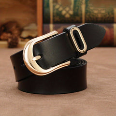 Leather Belt Solid Pin Buckle Casual Belt Unisex Jeans Pants Belt