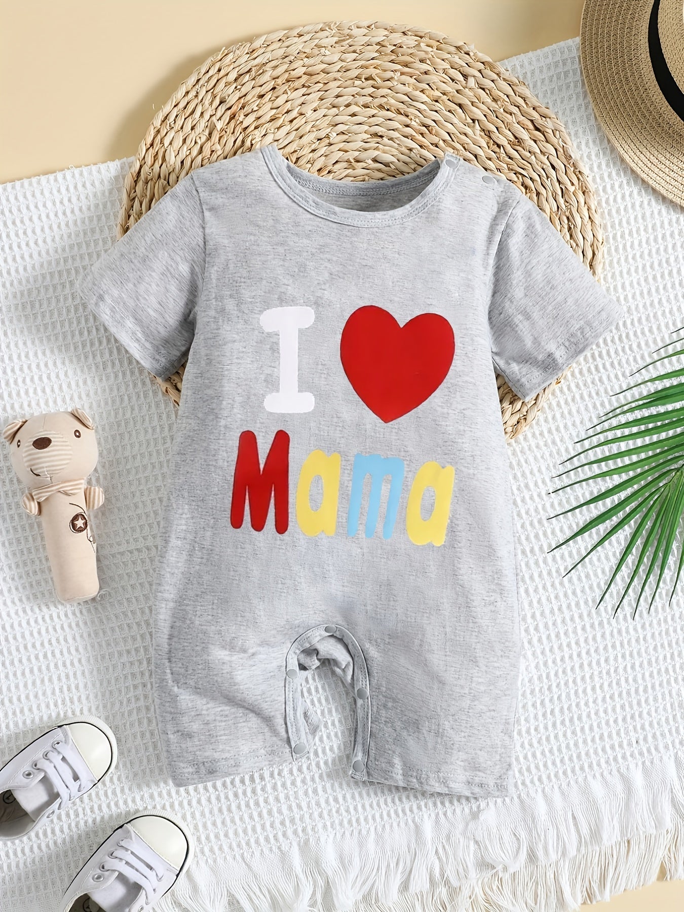 Newborn Baby Jumpsuit I LOVE MAMA Cotton Romper