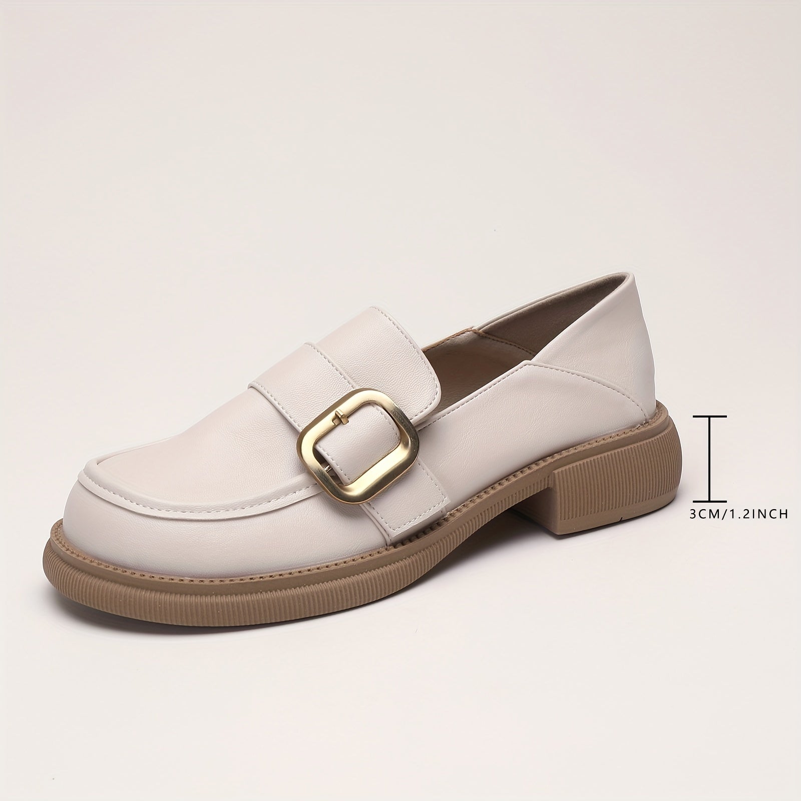 Women's Flat Loafers Slip On Buckle Shoes Casual Non slip