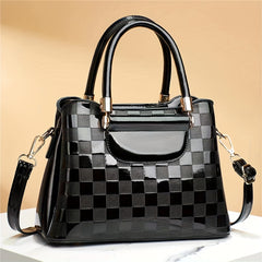 Plaid Pattern Handbag Crossbody Bag Top Handle Purse For Office