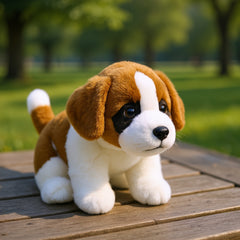 Large St Bernard Plush Dog Toy Soft Realistic Stuffed Animal