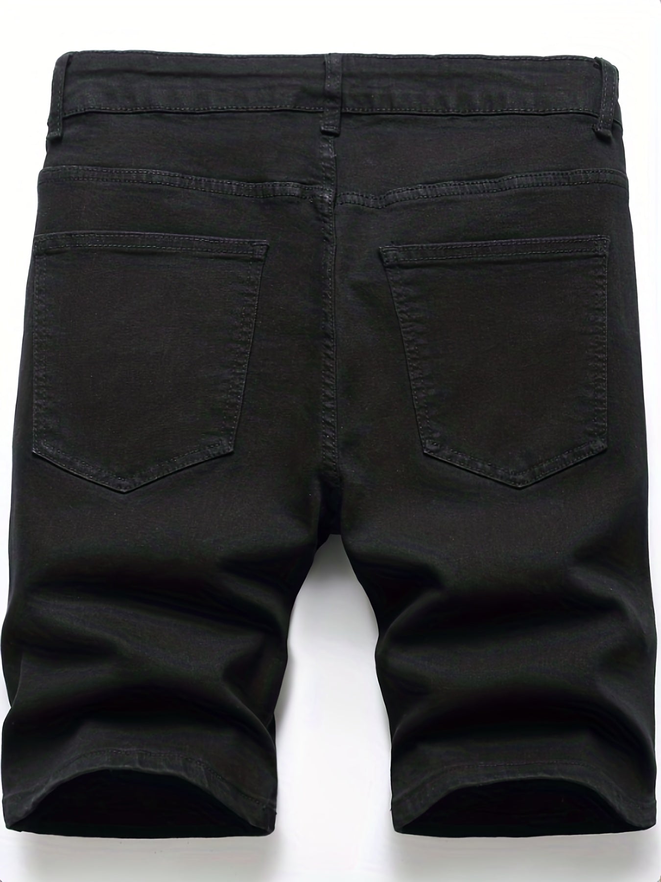 Men's Distressed Denim Shorts Mid Stretch Casual Street Style