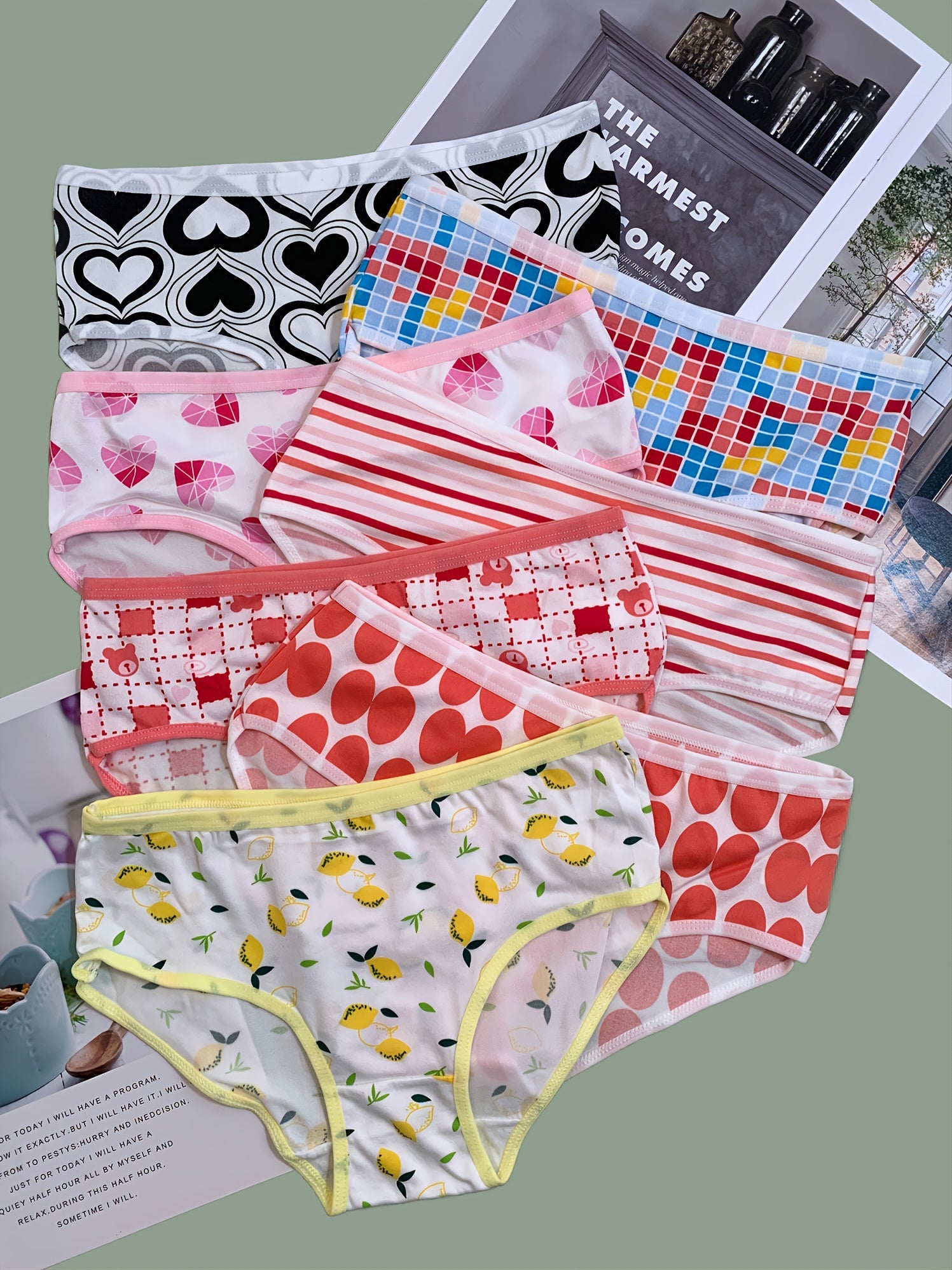 7 Pcs Mixed Pattern Colorful Panties Pack Women's Underwear