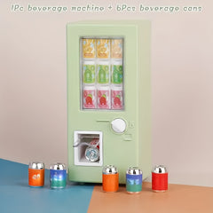 Mini Dollhouse Beverage Machine Set with Pull Tab Drinks