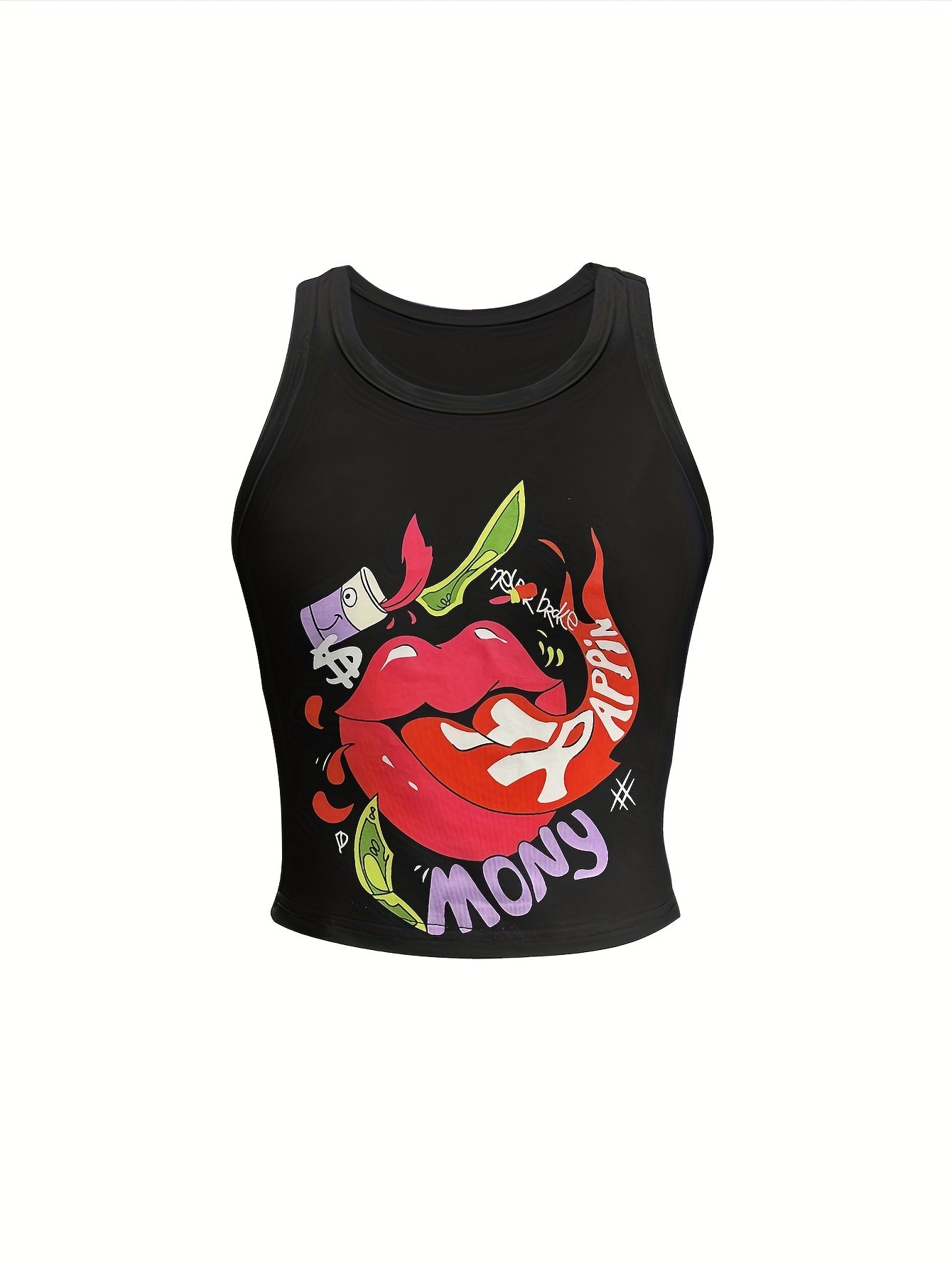 Lip Print Tank Top Women's Casual Sleeveless Summer Tank