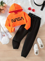 Kids Sports Style Hoodie & Retro Cargo Pants Set