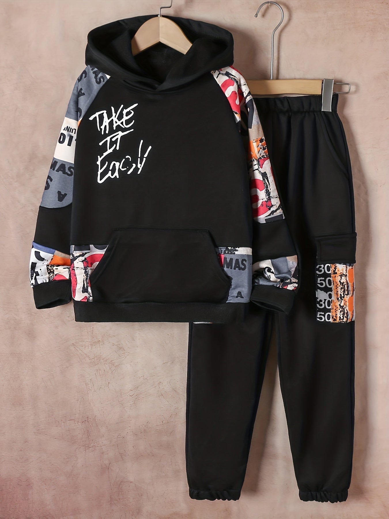 Boys Casual Sweatpants & Hoodie Set for Spring Autumn Winter