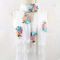 Flower Pattern Scarf Lace Shawl Wrap