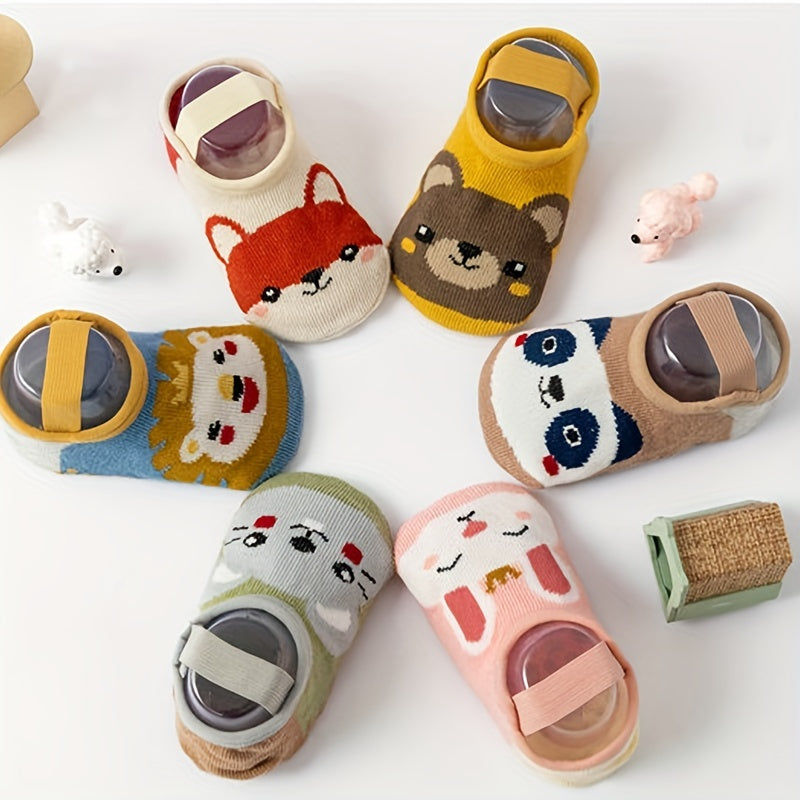 6Pairs Girls Animals Strap Socks for Toddlers
