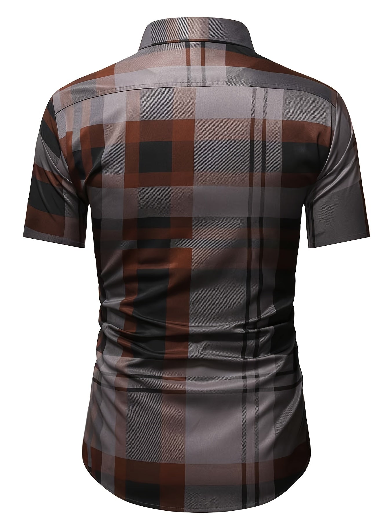 Mens Plaid Short Sleeve Shirt for Spring/Summer